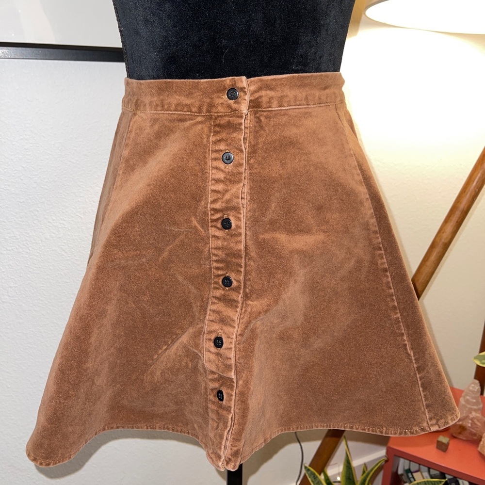 Brandy Melville Brown velvet skirt